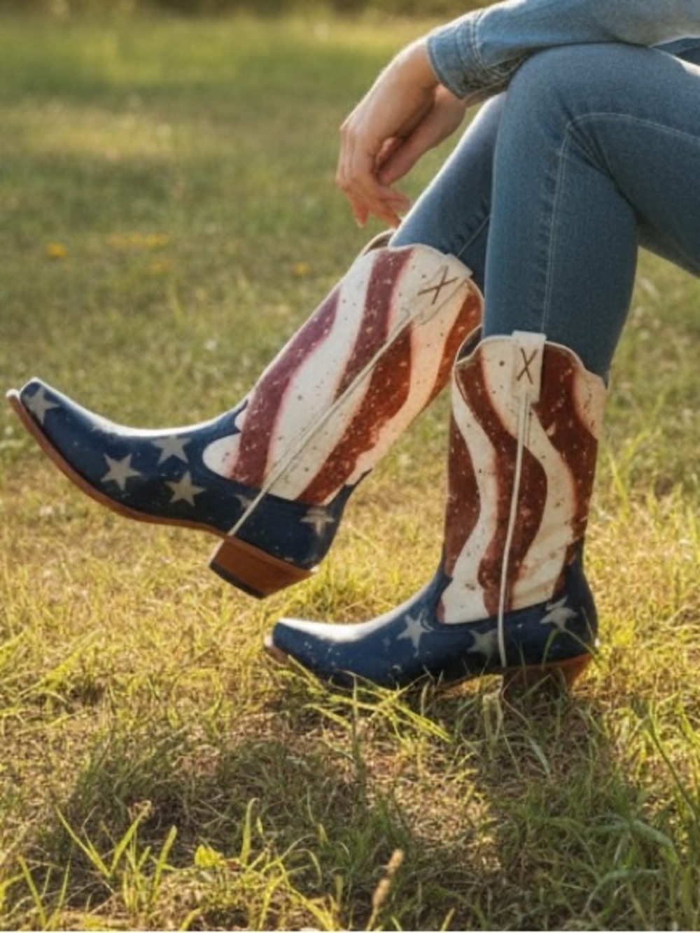 Twisted X Women’s Steppin’ Out USA American Country Western Snip Toe Boots